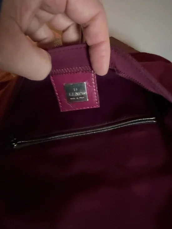 Women's Burgundy Shoulder Bag with Silver Buckle - Picture 7 of 7